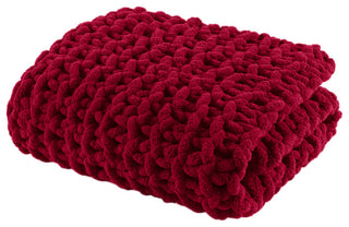 Madison Park Chenille Chunky Knit Throw