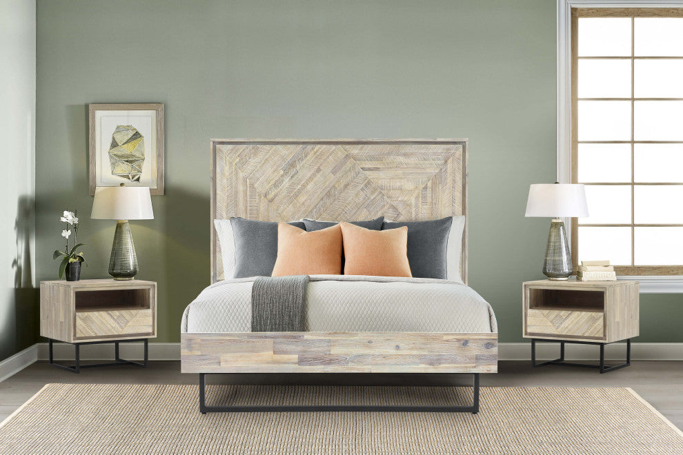 Peridot 3-Piece Queen Bedroom Set, Natural Acacia Wood