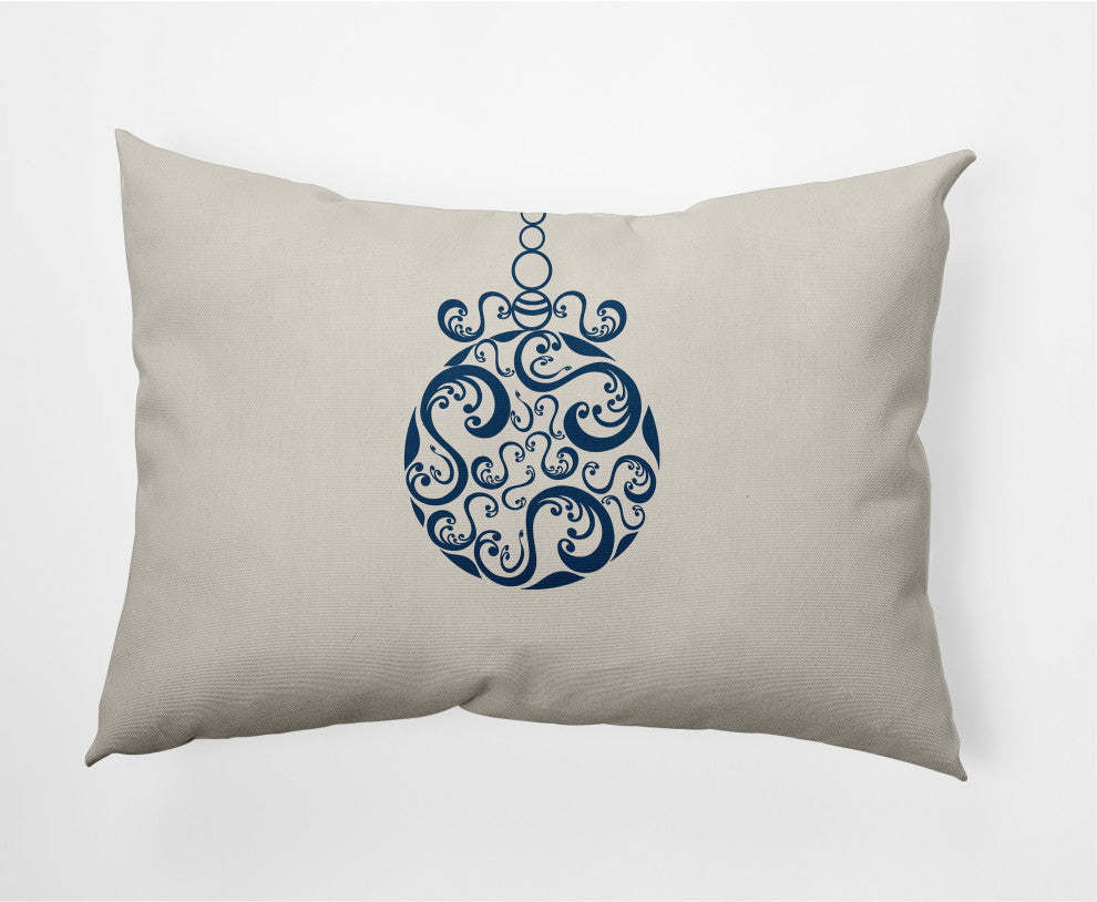 Fancy-Bulb Decorative Throw Pillow, Bright Navy, 14"x20"