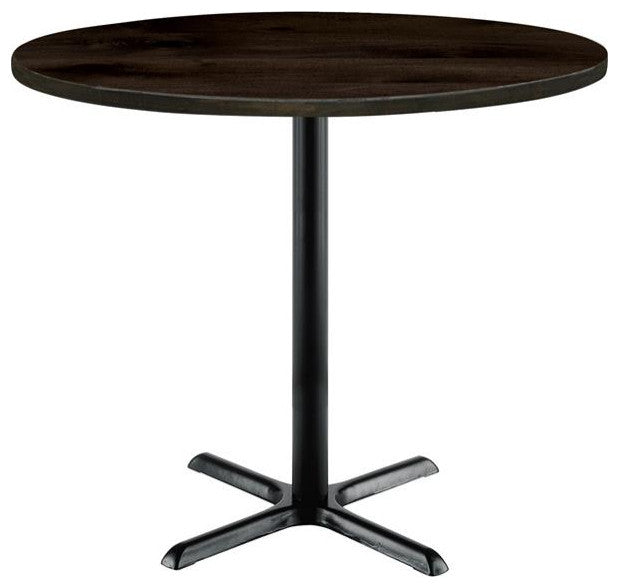 KFI Urban Loft 30" Round Breakroom Table Espresso Black X Base Bistro Height