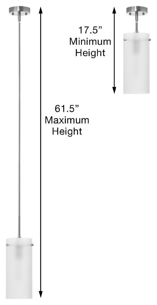 Effimero 1-Light Stem Hung Pendant Lamp, Brushed Nickel