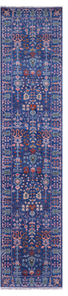 2' 7" X 12' 3" Runner Hand Knotted Turkish Oushak Rug - Q15903