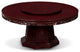 Dark Cherry Rosewood Dragon Motif Chinese Round Dining Set with 10 Chairs