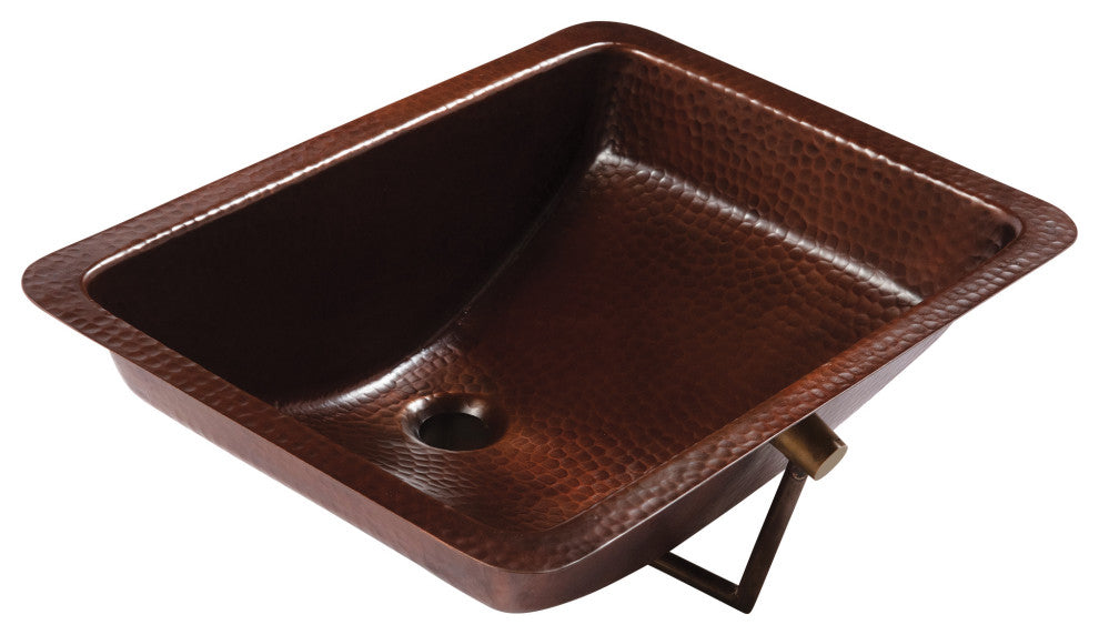 Curie 21" Undermount Bathroom Sink in Copper