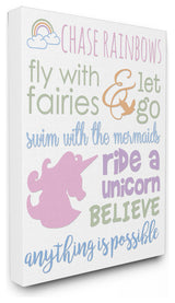 Stupell Industries Chase Rainbows Believe Typography, 24 x 30
