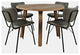 Reclamation Five Piece Round Rustic Reclaimed Solid Wood Round Dining Set
