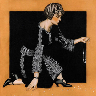"Broken Pearl Necklace" Painting Print on Wrapped Canvas