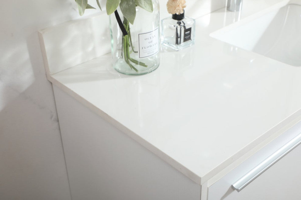 Elegant Decor Roman Bathroom Vanity White