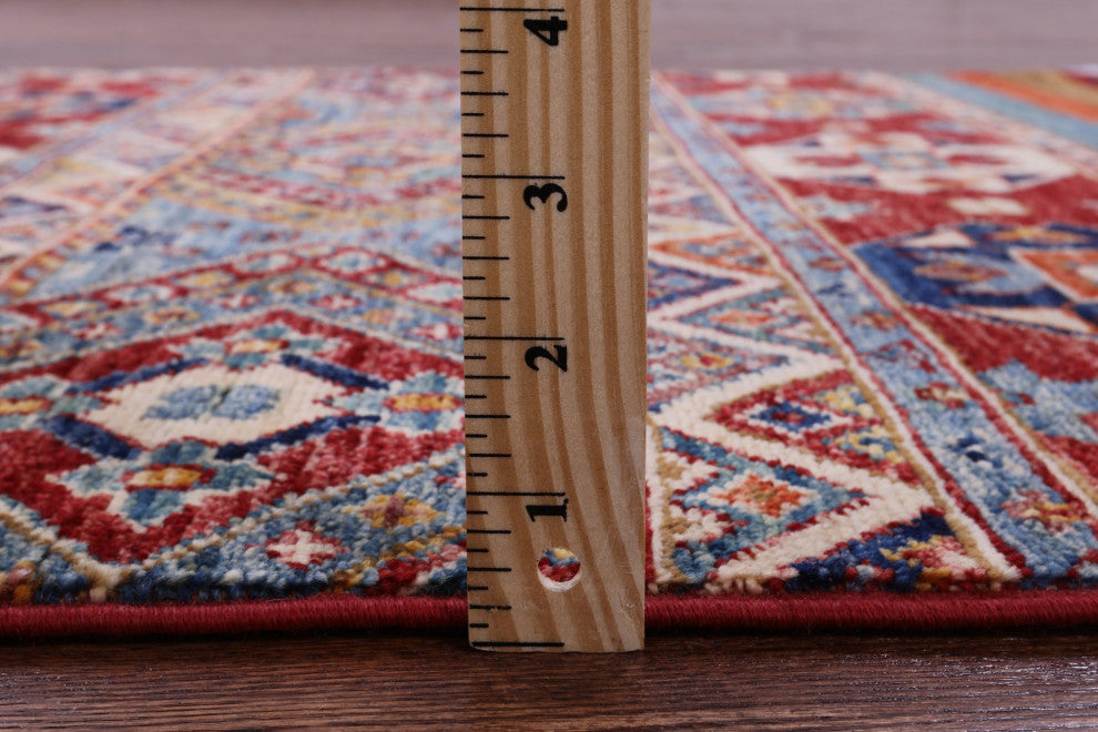 3' 2" X 4' 11" Super Kazak Khorjin Hand Knotted Rug Q10988