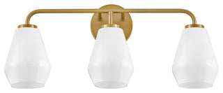 Lark Gio 24" Three-Light Bath Vanity Fixture, Lacquered Brass