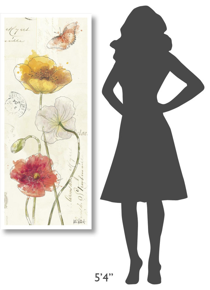"Painted Poppies VII" Digital Paper Print by Katie Pertiet, 22"x52"