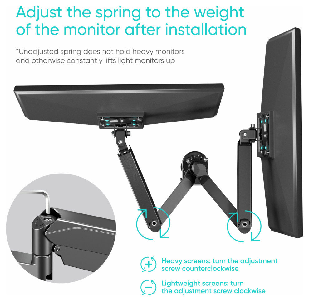 ONKRON Dual Monitor Mount for 13 - 32 Inch Screens up to 17.6 lbs - G140 Black