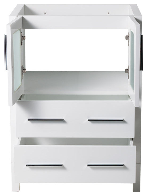 Torino 24" Bathroom Cabinet, Base: White, Base Only, Without Sink