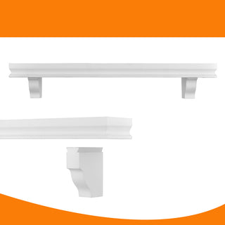 Danya B. Decorative 24" Floating Wall Decor Display Shelves, Set of 2, White