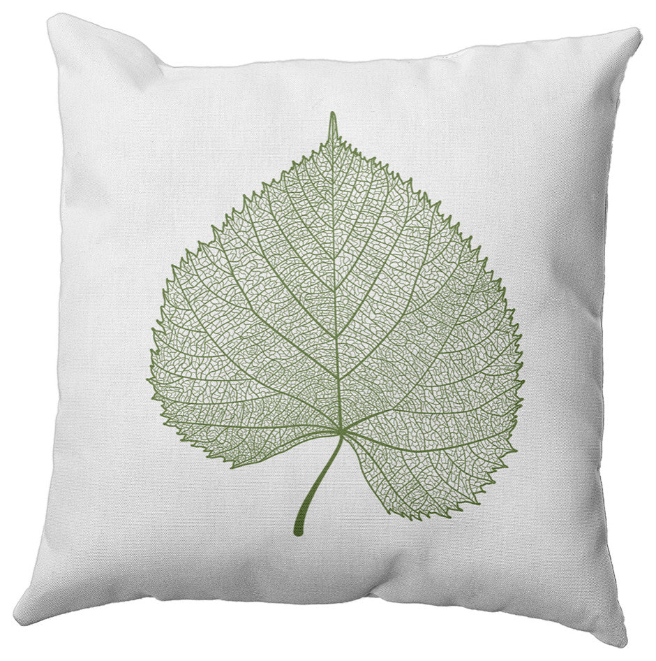 Leaf Study Indoor/Outdoor Throw Pillow, Scallion, 18"x18"