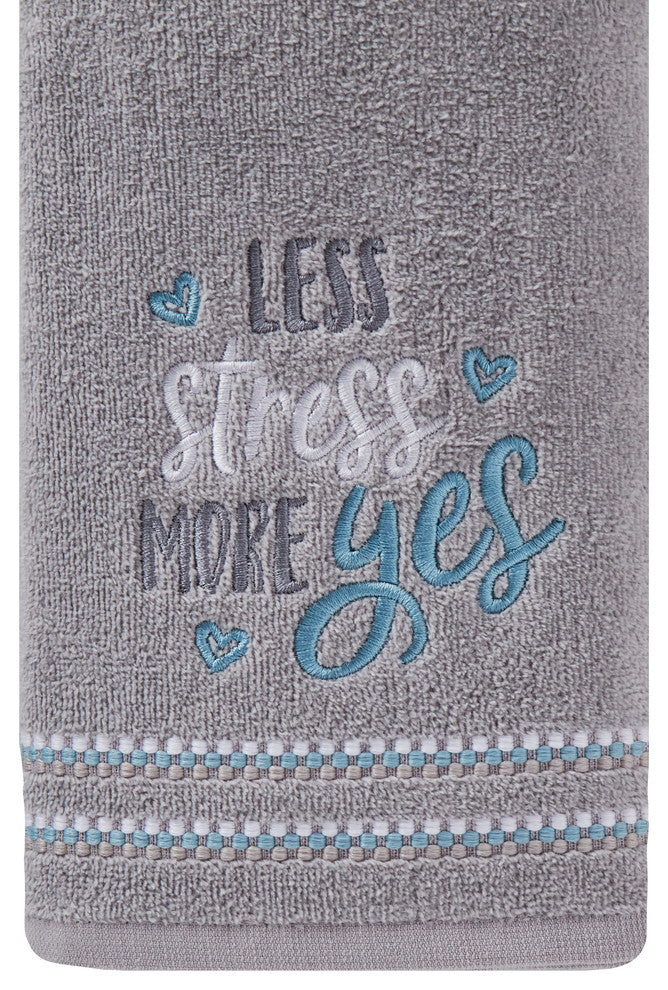 SKL Home 2-Piece Less Stress More Yes Hand Towel Set