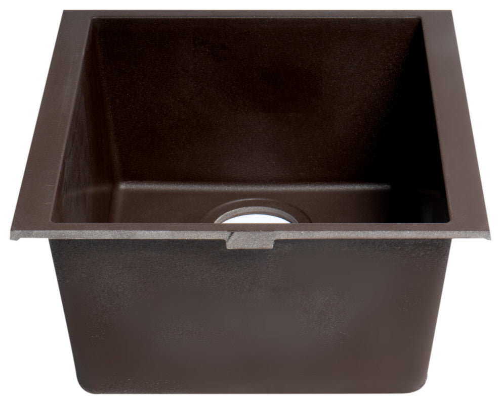 Chocolate 17" Undermount Rectangular Granite Composite Kitchen Prep Sink