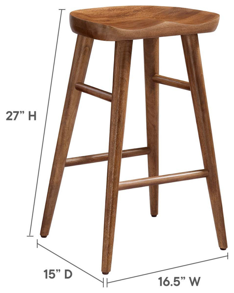 Saville Backless Wood Counter Stools - Set of 2