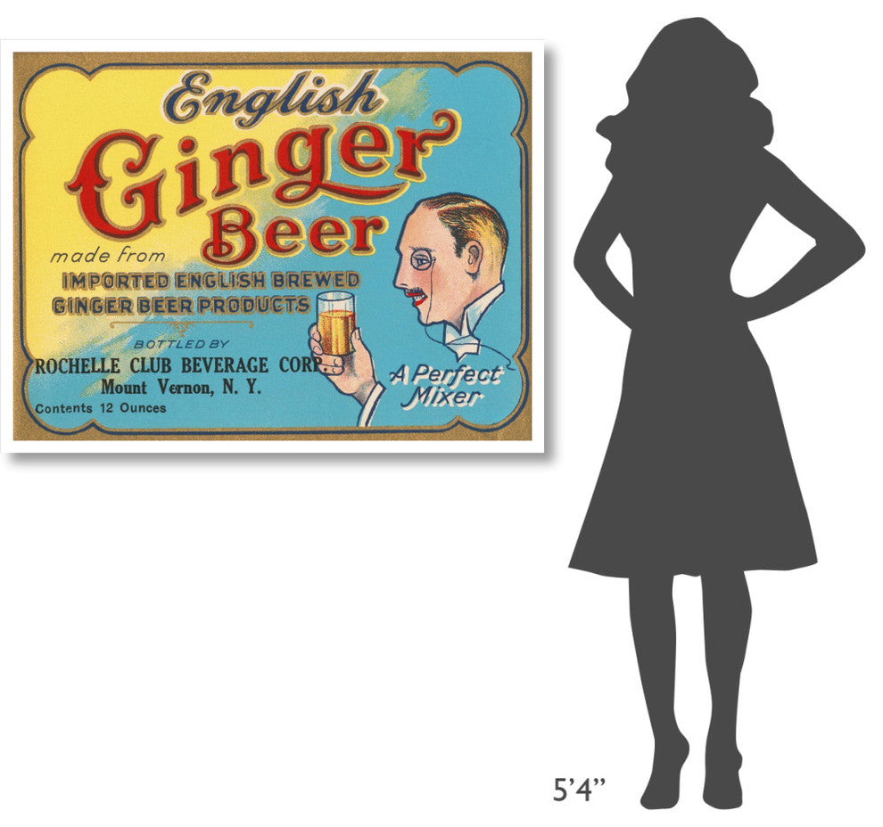 "English Ginger Beer" Digital Paper Print by Vintage Booze Labels, 46"x35"