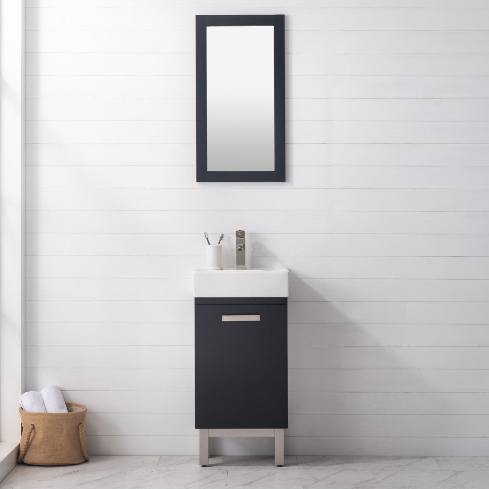 Stella Modern Black 16.5" Single Sink Vanity