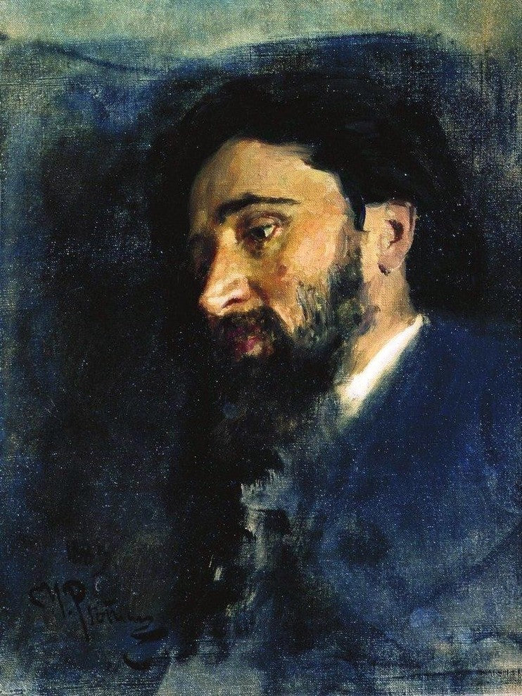 Ilia Efimovich Repin Portrait of writer Wrapped Canvas, 21"x28"