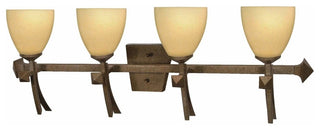 Real Rust and Tuscan Suede Glass 4-Light Bath Wall Fixture