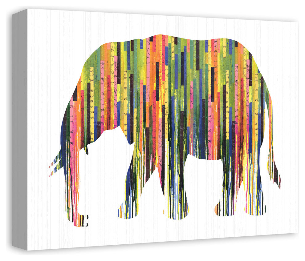Colorful Elephant Print on Canvas