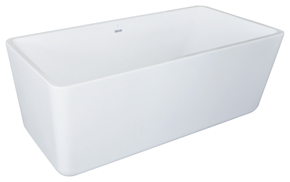 Gem White Freestanding Acrylic Insulated Bath Tub 63"x30"x24", White
