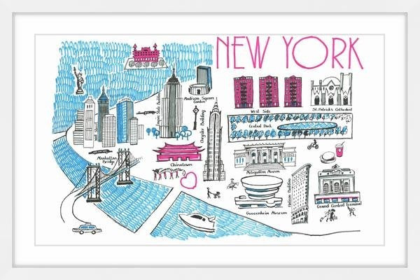 "Chic New York" Framed Painting Print, 24"x16"