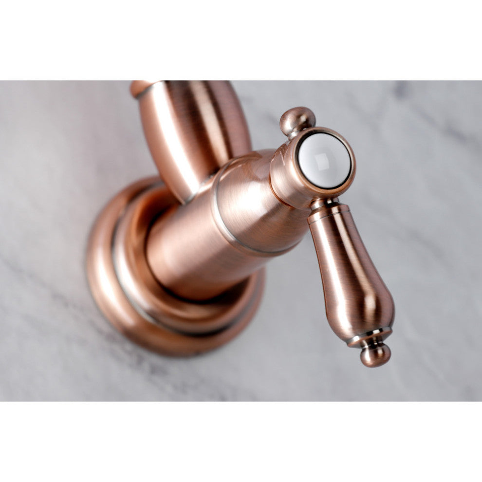 KS310BALAC Heirloom Wall Mount Pot Filler Kitchen Faucet, Antique Copper