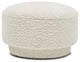 Fuji 15" Mushroom Footstool Ottoman, Ivory White Boucle