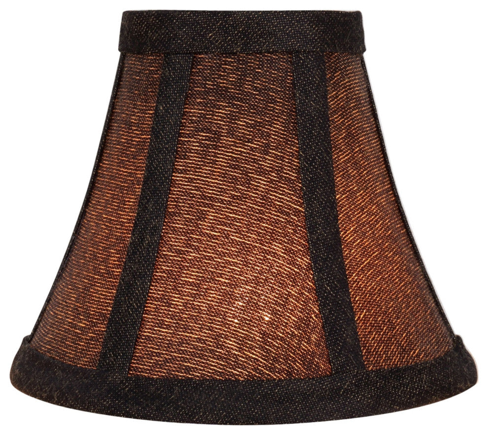Small Bell Chandelier Clip On Lamp Shade Two-Tone Black 3"x6"x5", Set of 6