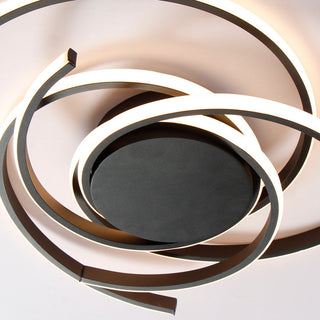 22" LED Semi Flush Mount Light Modern Ceiling Lamp, Black