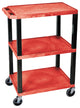 Luxor Red 3-Shelf Specialty Utility Cart
