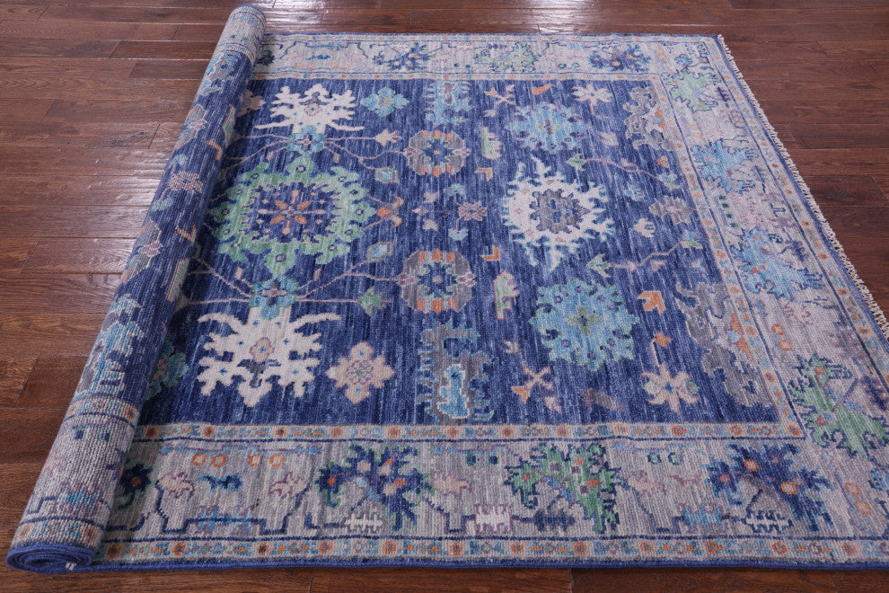 Turkish Oushak Hand-Knotted Wool Rug 6' 3" X 9' 3" - Q15702