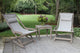 3-Piece Gray Wash Eucalyptus Folding Swing Lounger Set With Accent Table