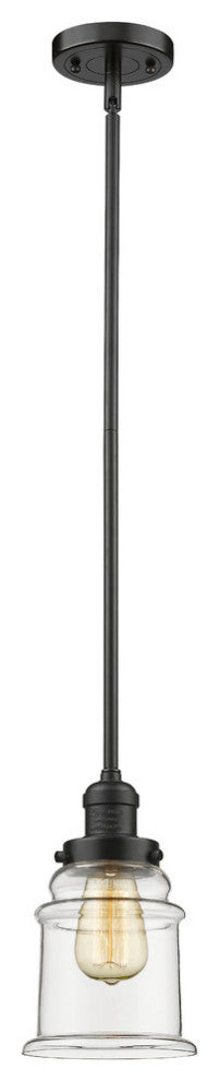 Canton 1-Light Dimmable LED Pendant, Oil Rubbed Bronze, Glass: Clear