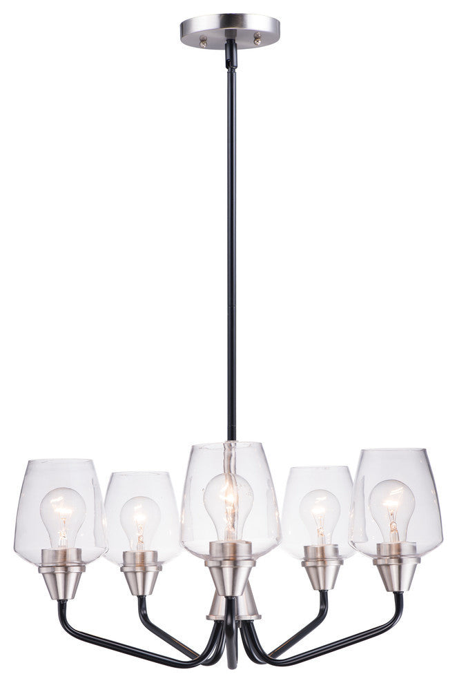Maxim Goblet Five Light Chandelier 26125CLBKSN