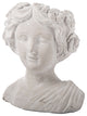 Cement Roman Young Lady Head Pot Washed Concrete Gray Finish