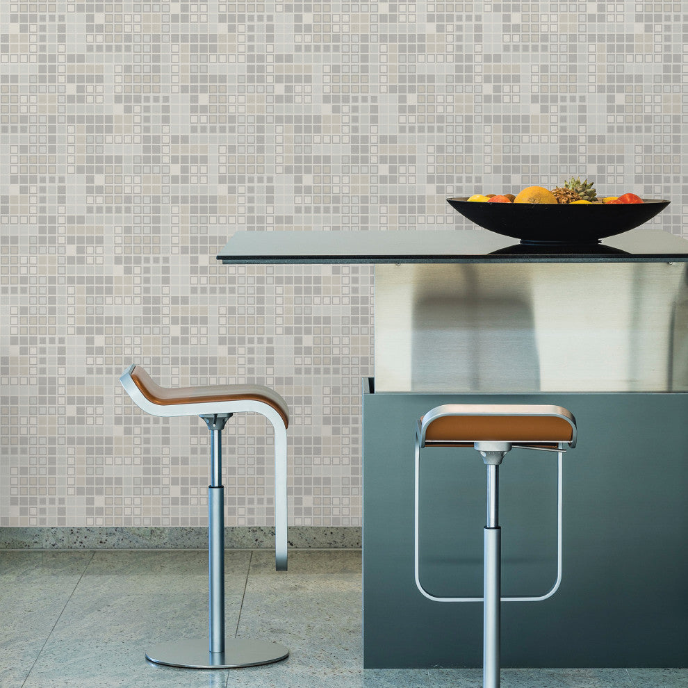 Bantry Light Gray Geometric Wallpaper Bolt