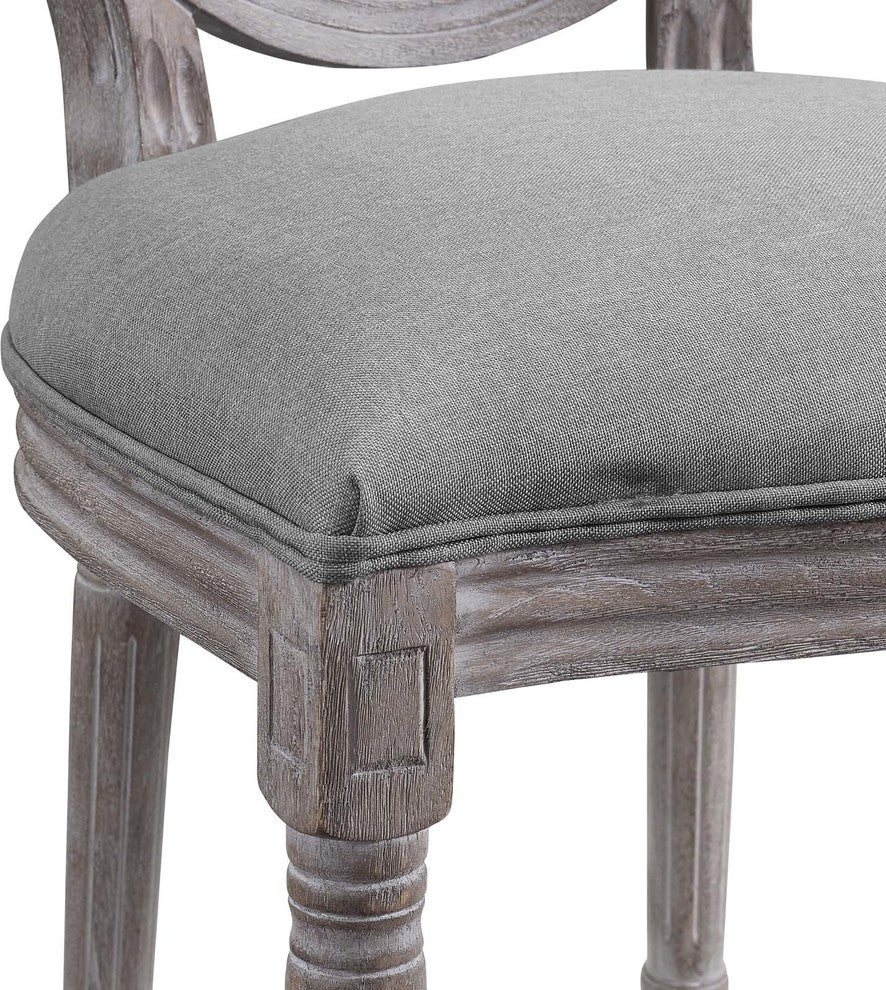 Emanate Dining Side Chair Upholstered Fabric Set of 4, Light Gray