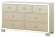 HomeRoots 15" X 57" X 34" Champagne Wood Mirror Veneer Dresser