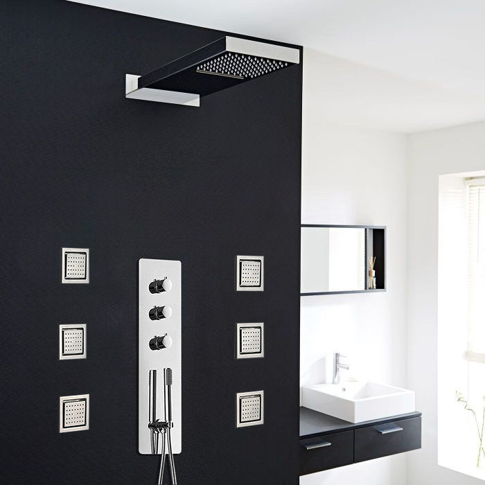 Vicenza Bathroom Shower Set With Rainfall Shower Head and Hand Shower