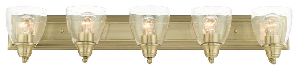 Antique Brass Transitional, Colonial, Vanity Sconce