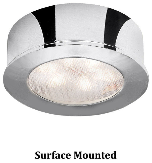 WAC Lighting LED Button Light, Chrome, Round, 2700k Warm White