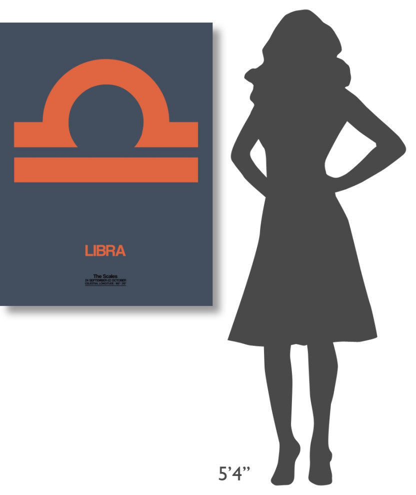 "Libra Zodiac Sign Orange" Fine Art Print
