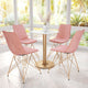 Dining Chair, Set of 4, Steel Metal, Fabric, Pink, Gold, Bar Kitchen Pub Bistro