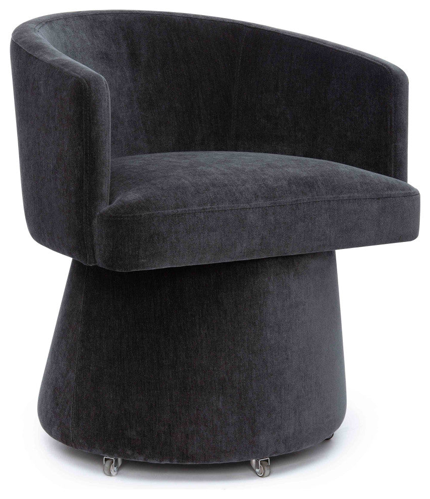 Kristen Rolling Desk Chair, Black