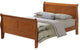 Glory Furniture Louis Phillipe Queen Sleigh Bed in Oak