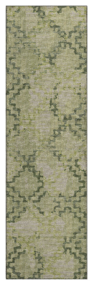 Addison Premium Washable Mayfield AMF121 Green 2'3" x 7'6" Runner Rug